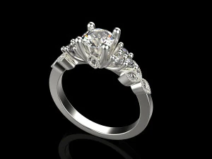 Engagement Ring 4 4 3D Print Model