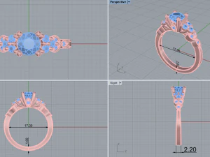 Engagement Ring 4 4 3D Print Model