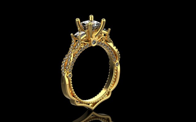 Engagement Ring 156 3D Принт Модель .c4d .max .obj .3ds .fbx .stl .blend 