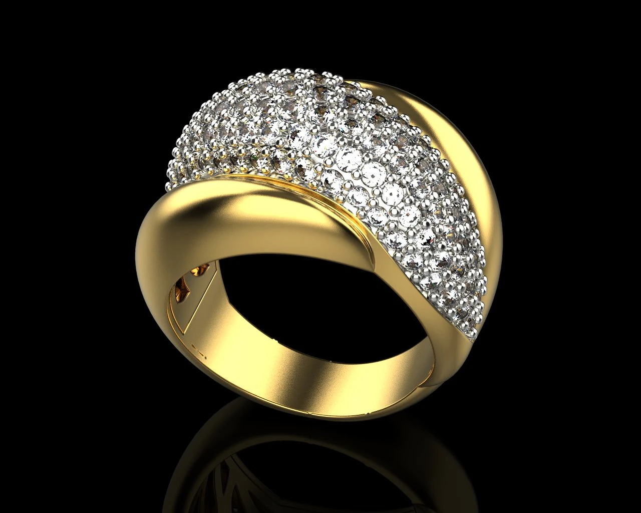 Ring With stones 1720 3D Print Model .c4d .max .obj .3ds .fbx .stl .blend 
