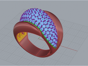 Ring With stones 1720 Modelo de Impressão 3D