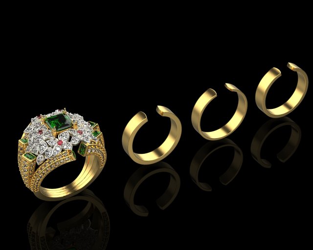 58 Carat Diamond Cocktail Ring 14k Yellow Gold Milgrain Edge -  Cali-Diamonds | Call: 310-663-1340