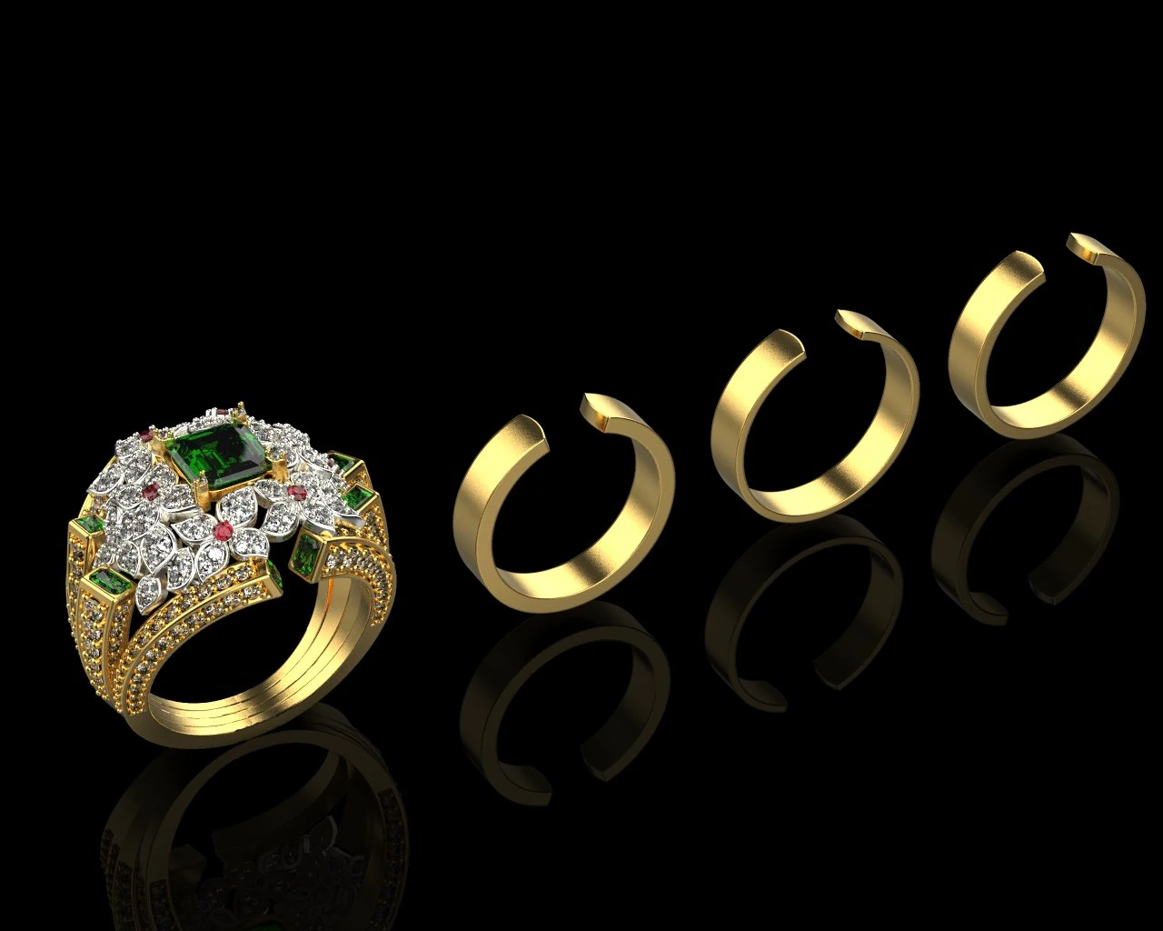 Rings 1888 3D Print Model .c4d .max .obj .3ds .fbx .stl .blend 