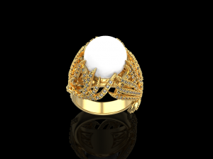 Ring with pearl 3047 Modèles 3D en vedette