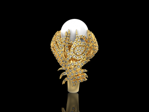 Ring with pearl 3047 Modèles 3D en vedette
