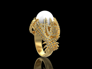 Ring with pearl 3047 Modèles 3D en vedette