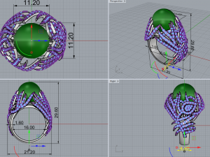 Ring with pearl 3047 Modèles 3D en vedette