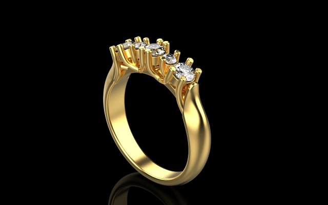 Ring With stones 4242 3D प्रिंट मॉडल .c4d .max .obj .3ds .fbx .stl .blend 