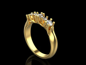 石付きリング 4242 3Dプリントモデル