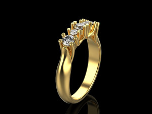 Ring With stones 4242 3D प्रिंट मॉडल