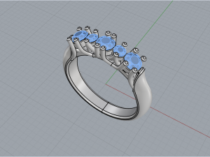 Ring With stones 4242 3D प्रिंट मॉडल
