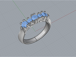 Ring With stones 4242 3D प्रिंट मॉडल