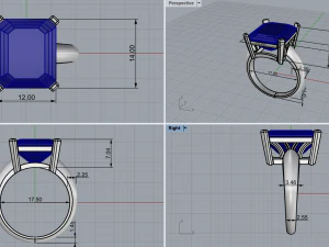 Engagement Ring 4247 3D Print Model