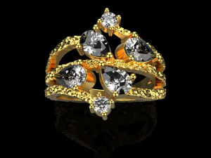 Anel Com pedras 4249 Modelo de Impressão 3D
