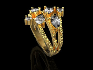 Ring With stones 4249 3D-printmodel