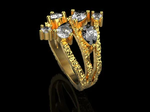 Ring With stones 4249 3D Print Model