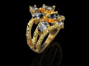Ring With stones 4249 3D Print Model