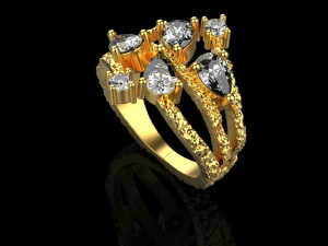 Ring With stones 4249 3D Print Model