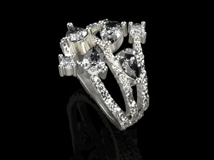 Ring With stones 4249 3D-printmodel