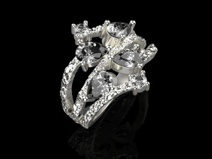 Ring With stones 4249 3D-printmodel