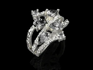 Ring With stones 4249 3D Print Model