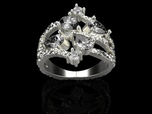 Ring With stones 4249 3D-printmodel