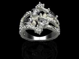 Ring With stones 4249 3D Print Model