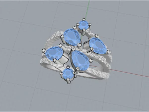 Ring With stones 4249 3D Print Model