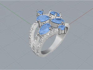 Ring With stones 4249 3D Print Model