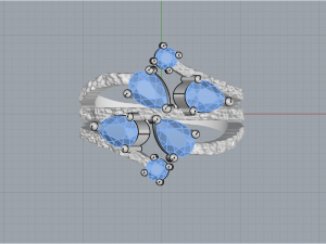 Ring With stones 4249 3D-printmodel