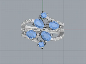 Ring With stones 4249 3D Print Model