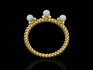Ring with pearls 4558 3D Print Model