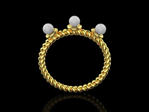 Кольцо с жемчугом 4558 3D Принт Модель