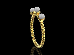 Ring with pearls 4558 3D Print Model