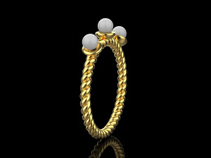 Ring with pearls 4558 3D Print Model