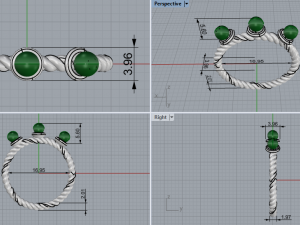 Ring with pearls 4558 3D Print Model