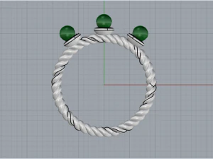 Ring with pearls 4558 3D Print Model