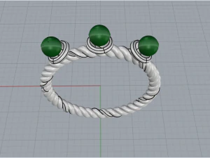 Ring with pearls 4558 3D Print Model