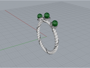 Ring with pearls 4558 3D Print Model
