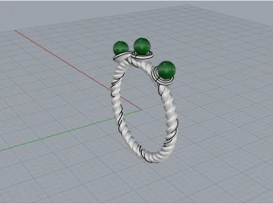 Ring with pearls 4558 3D Print Model