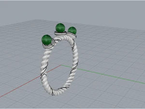 Ring with pearls 4558 3D Print Model