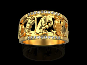 Anello con animali 4508 Modello di stampa 3D