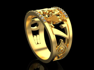Ring with animals 4508 3D Print Model