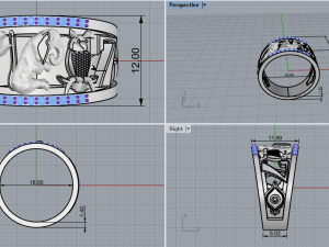 Ring with animals 4508 3D-printmodel