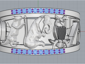 Ring with animals 4508 3D-printmodel