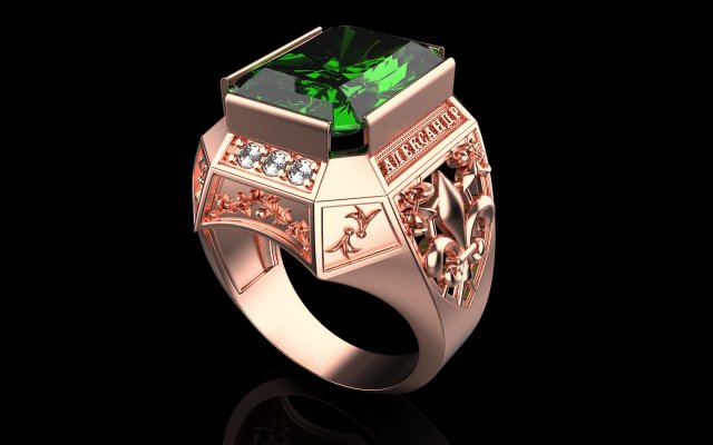 Ring 957 3D Принт Модель .c4d .max .obj .3ds .fbx .stl .blend 