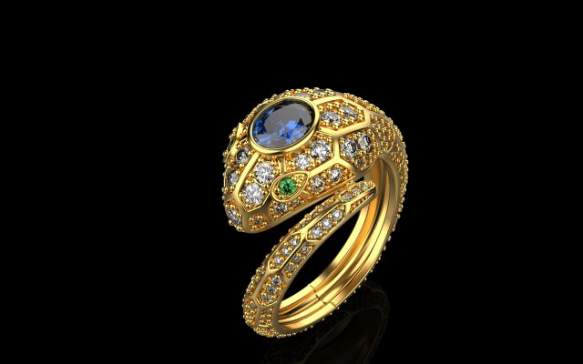 Ring Snake 1161 3D Print Model .c4d .max .obj .3ds .fbx .stl .blend 