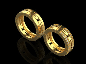 Wedding Rings 4425 3D Принт Модель