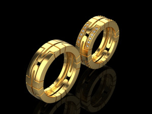 Wedding Rings 4425 3D Принт Модель