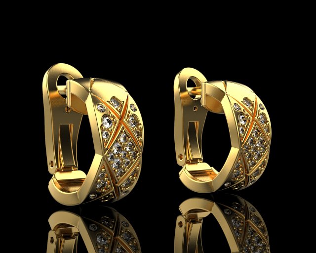 Earrings 2264 Modèles 3D en vedette .c4d .max .obj .3ds .fbx .stl .blend 